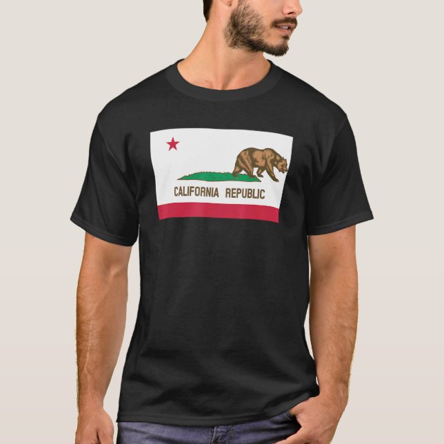 Verlassend kalifornischer Flaggenbär Verlassen T-Shirt (Vorderseite)