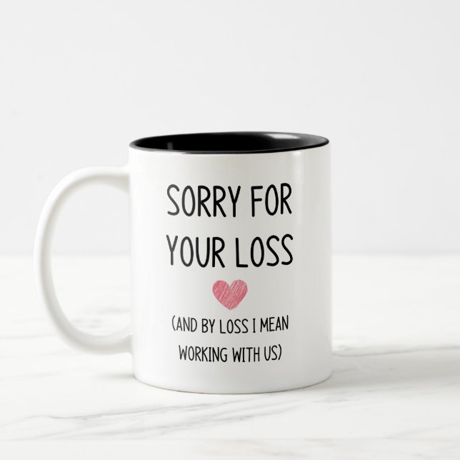 Verlassend Mitarbeiter Zweifarbige Tasse (Links)