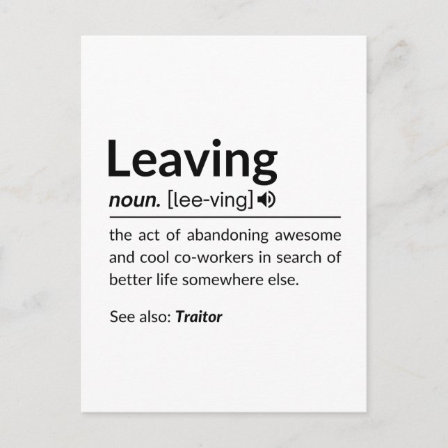 Verlassend Muglustiger Mitarbeiter Feiertagspostkarte (Vorderseite)
