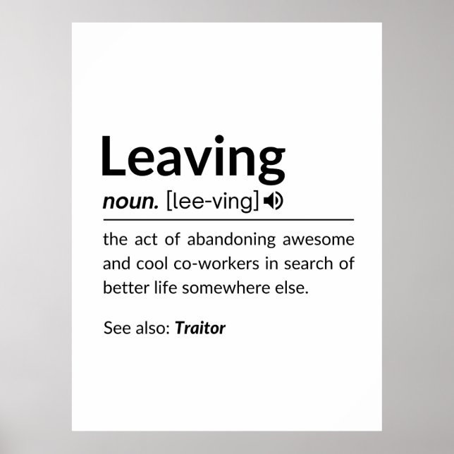 Verlassend Muglustiger Mitarbeiter Poster (Vorne)