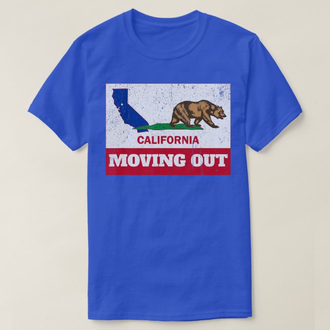 Verlassend Republik Kalifornien Exodus Funny Movin T-Shirt (Design vorne)