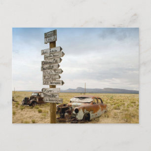 Verlassene Autos, Route 66, Arizona Postkarte