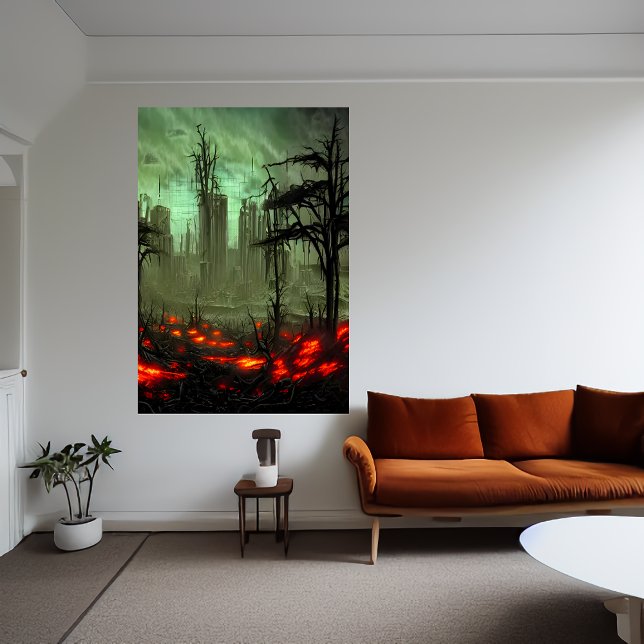 verlassene Brennstadt | AI Art Poster (Von Creator hochgeladen)