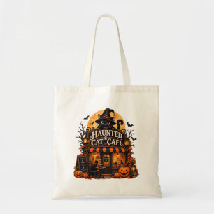 Verlassene Katzen-Café-Black-Cat-Halloween-Spooky- Tragetasche