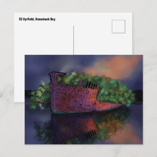 Verlassene SS Ayrfield-Postkarte Postkarte