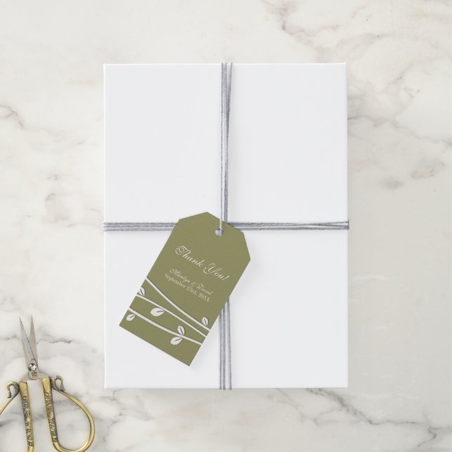 Verlassene Zweige Hochzeit Vielen Dank Geschenkanhänger (Mit Garn)