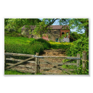 Verlassener Bauernhof in Bradley, Huddersfield Fotodruck