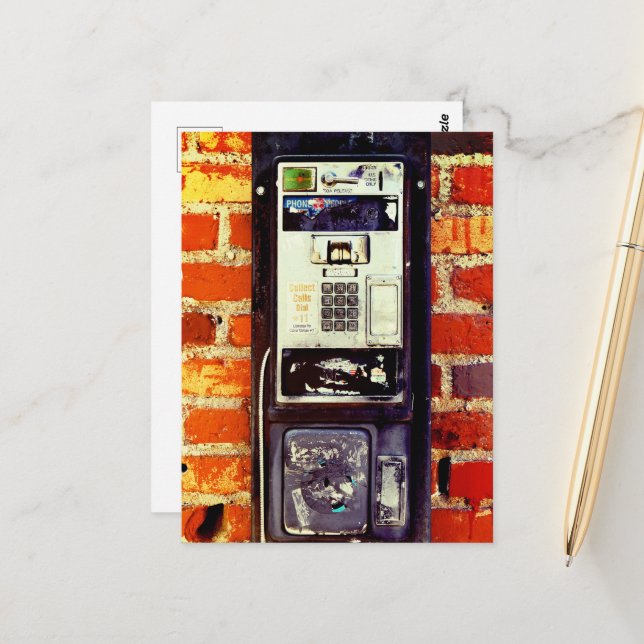 Verlassener Münzfernsprecher Postkarte (Vorderseite/Rückseite Beispiel)