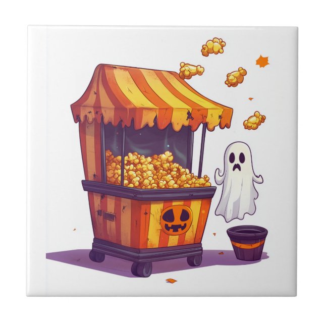 Verlassener Popcorn-Stand Fliese (Vorderseite)