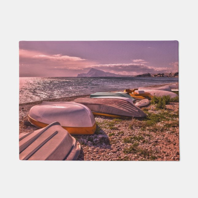 Verlassener Strand der Ruderboot-| L'Olla, Altea Fußmatte (Vorderseite)
