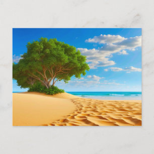 Verlassener tropischer Insel-Sandstrand  Postkarte