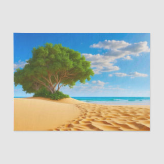 Verlassener tropischer Insel-Sandstrand Seidenpapier