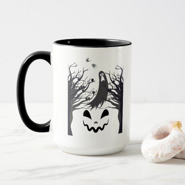 Verlassener Wald Geist Tasse – Dunkle & Gruselige  (Mit Donut)
