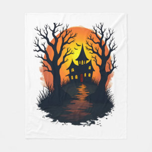 Verlassener Wald � Gruseliges Halloween-Natur-T-Sh Fleecedecke