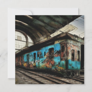 Verlassener Zug mit Graffiti Urban Street Art