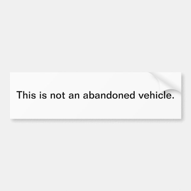 Verlassenes Fahrzeug Autoaufkleber (Vorne)