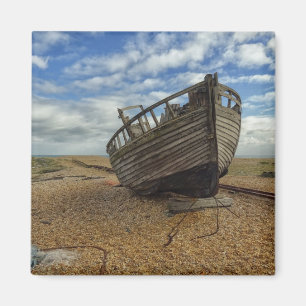 Verlassenes hölzernes Fischerboot Dungeness Magnet