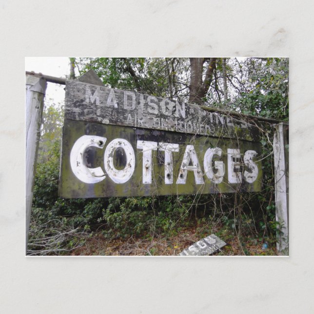 Verlassenes Motor Inn-Zeichen Postkarte (Vorderseite)