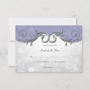 verlässt elegantes lila Silber 3.5x5, UAWG zu RSVP Karte