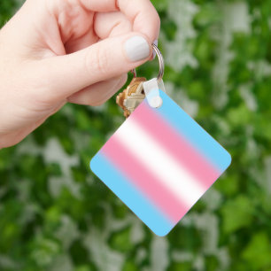 Verlaufende Transgender-Stolzflagge - Trans Flagge Schlüsselanhänger
