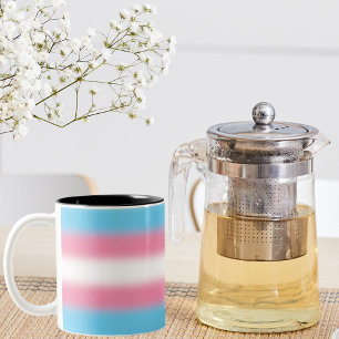 Verlaufende Transgender-Stolzflagge - Trans Flagge Zweifarbige Tasse