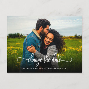 Verlegung des Hochzeitstermins Anzeige Postkarte