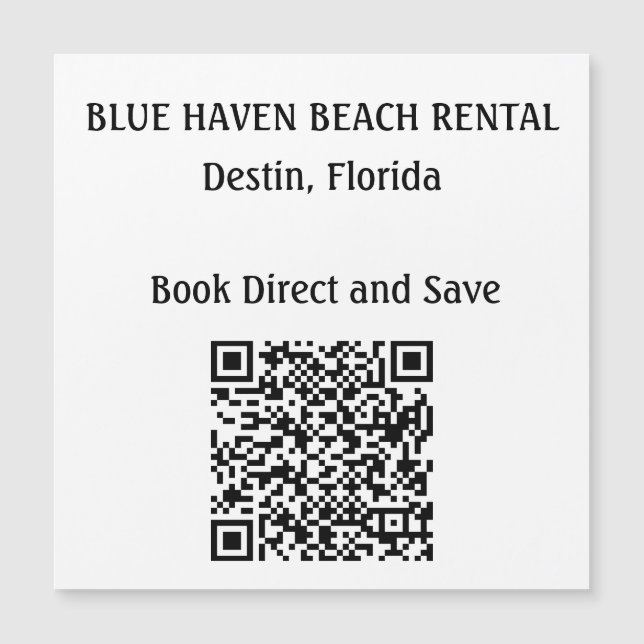 Verleih Zuhause STR QR Code Urlaub Magnetkarte (Vorderseite)