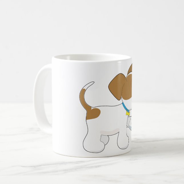 verletzter Welpenhund Kaffeetasse (Vorderseite Links)