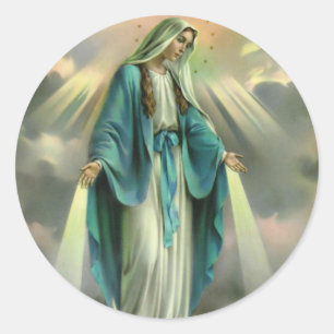 Verletzungen von Virgin Mary Runder Aufkleber