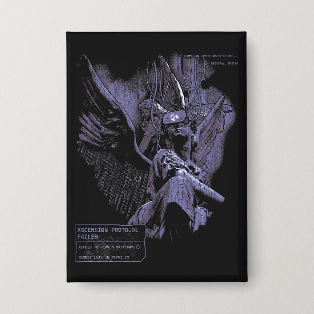 Verleugnete Szenarienansicht - Techno-Goth Streetw Button (Vorderseite)