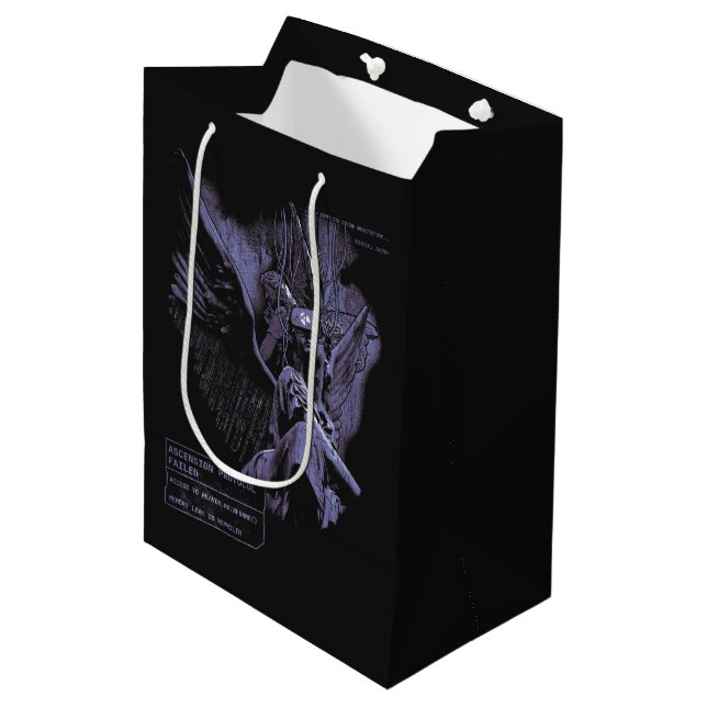 Verleugnete Szenarienansicht - Techno-Goth Streetw Mittlere Geschenktüte (Vorderseite Schrägansicht)