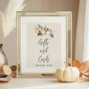 Verlieb dich Baby Shower Tischschild Kürbis Poster