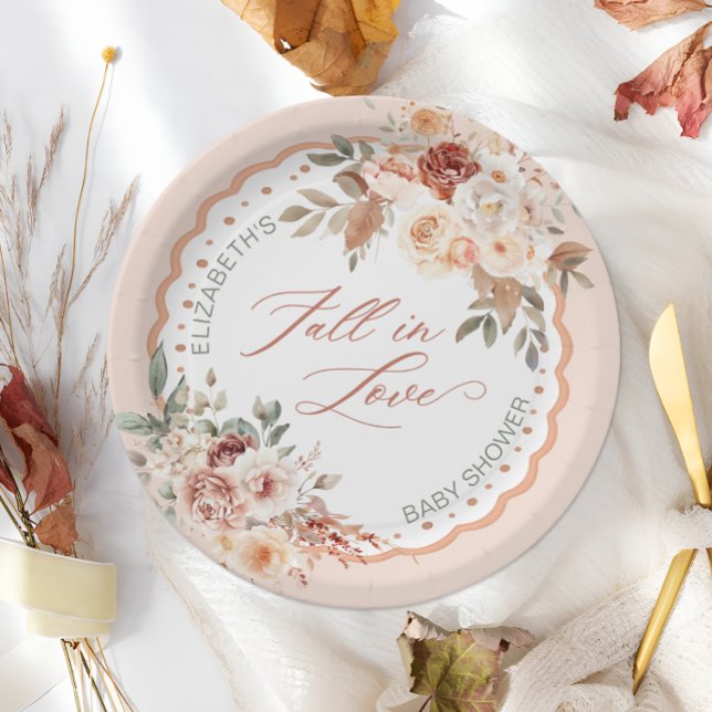 Verlieb dich Boho Florale Babyparty Pappteller (Von Creator hochgeladen)