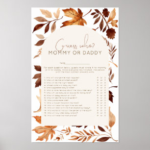 Verlieb dich Errate Wen Baby Shower Spiel Poster