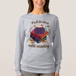 Verlieb dich in das Lesen - Kürbis - Herbstlaub T-Shirt