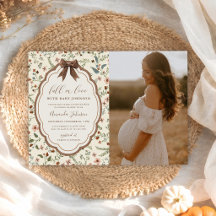 Verlieb dich in rustikale florale Babyparty-Foto