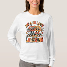 Verliebe dich in das Lernen Retro-Lehrer-Kürbis