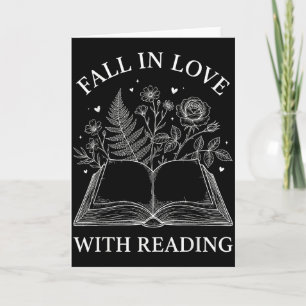 Verliebe dich in das Lesen von floralen Büchern zu Karte