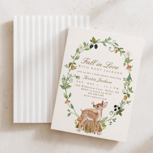 Verliebe dich in das Waldhirsch-Babyshower-Baby Einladung