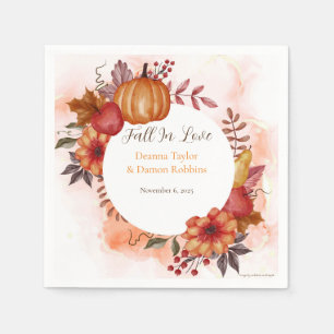 Verliebe dich in die Herbst-Kürbis-Hochzeitsfeier Serviette