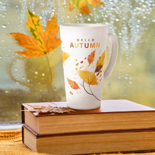 Verliebe dich in Hallo Herbst Blätter Junggesellin Milchtasse