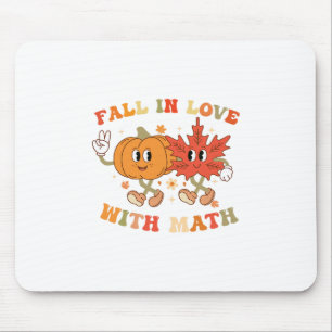 Verliebe dich in Mathe Retro Thanksgiving Lehrer Mousepad