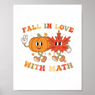 Verliebe dich in Retro-Mathematik zum Erntedankfes Poster