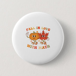 Verliebe dich in Retro-Thanksgiving-Lehrer Mathema Button