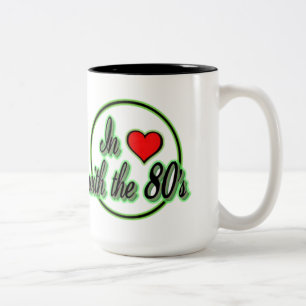 Verliebt in die 80er Retro Grün Logo Tasse