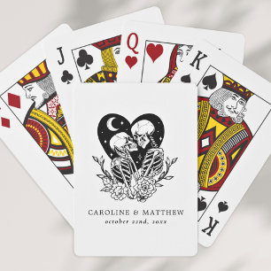 Verliebte bis in den Tod Skelette & Rosen Hochzeit Spielkarten
