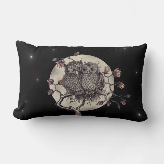 Verliebte Eulen - Owls In Love Lendenkissen (Vorderseite)