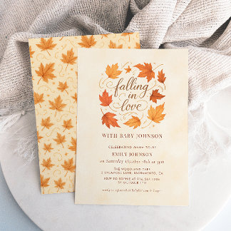 Verliebte Herbst-Blatt-Baby-Shower-Einladung Einladung