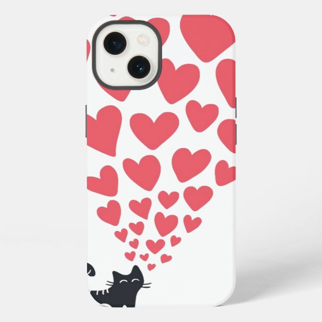 Verliebte Katze iPhone Hülle (Rückseite)