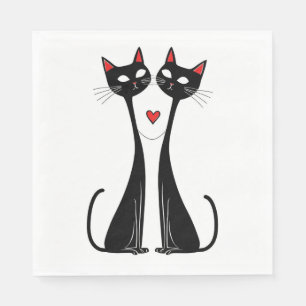 Verliebte Katzen Serviette